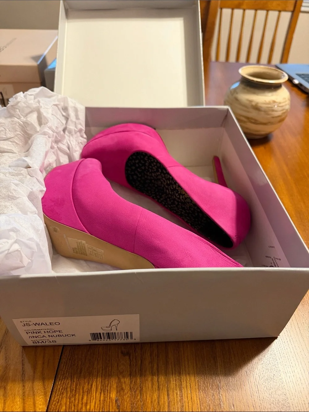 Jessica Simpson Bright Pink Nubuck Almond Toe Stiletto Heels